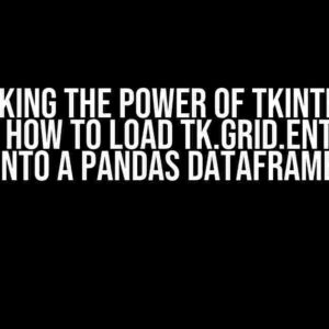 Unlocking the Power of Tkinter and Pandas: How to Load Tk.grid.Entry Data into a Pandas Dataframe