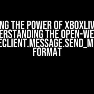 Unlocking the Power of XboxLiveClient: Understanding the open-webapi XboxLiveClient.message.send_message() Format